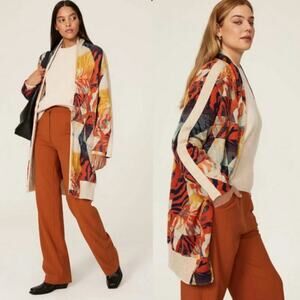 RTR Aldo Martins Naeba Geometric Multicolor Patchwork Long Sleeve Cardigan Sz 2‎